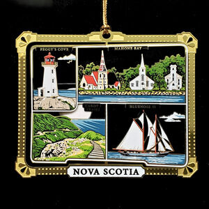 Nova Scotia Canada Ornament Landmarks Color Brass Travel